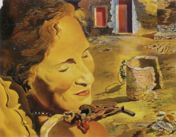Retrato de Gala con dos chuletas de cordero en equilibrio sobre el hombro Salvador Dalí Pinturas al óleo